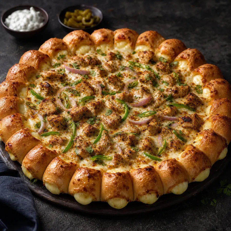 Pakistani kabab crust special pizza